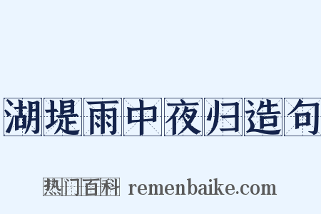 湖堤雨中夜归造句是什么意思的图片